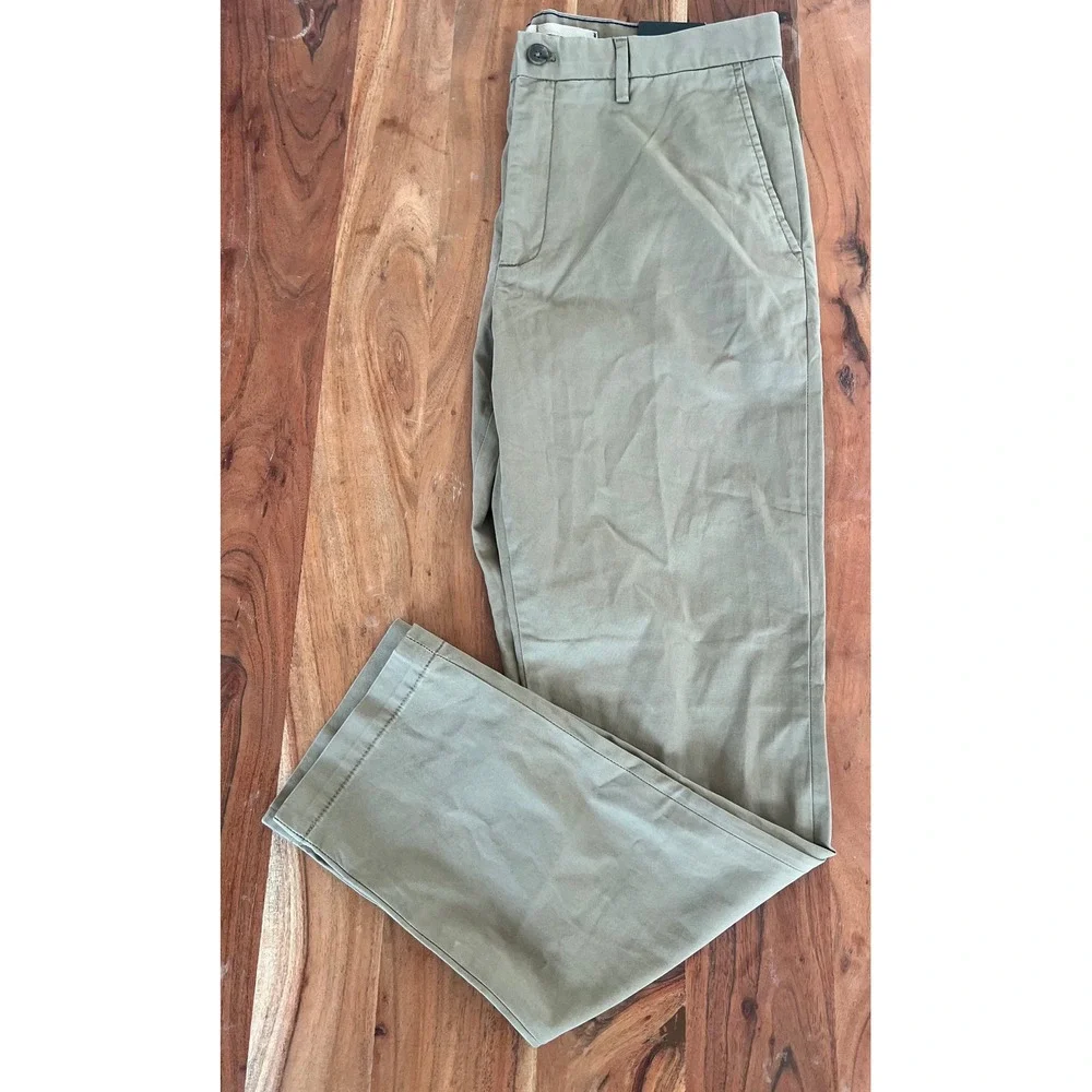 Banana Republic Mens Lived-In Chino Slim Fit Khaki Pants Tan 34x32 NWT
